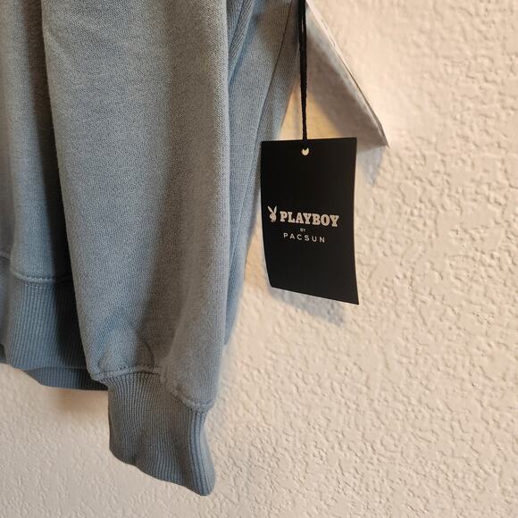 Playboy Unisex Size Medium Crew Neck Blue 90's Sexy Bunny Logo Sweatshirt NWT - Picture 3 of 5